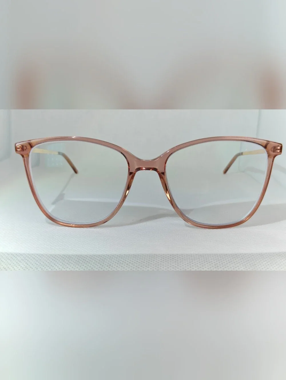 Aroma. Stylish Women's Mauve Pink Transparent Frame Eyeglasses.